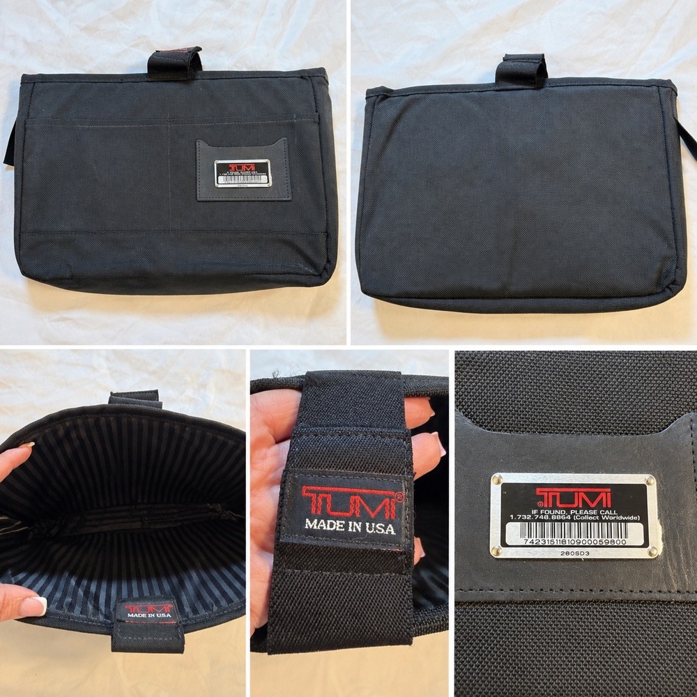 Tumi 280SD3 Black Ballistic Nylon Laptop Sleeve Organizer Pouch Made in USA